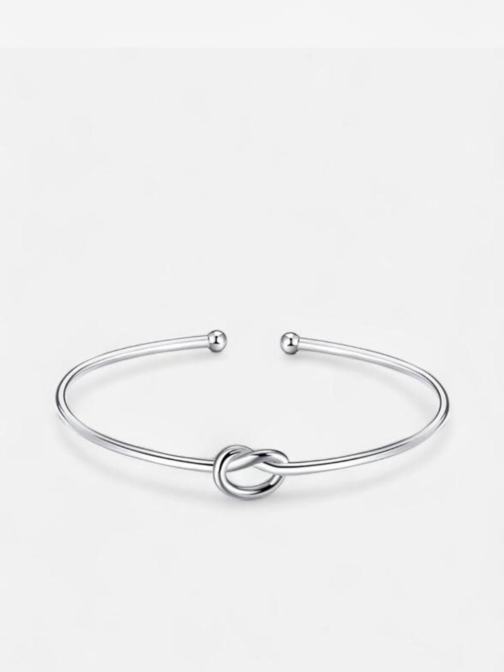 Silver Eternal Love Knot Bangle Bracelet — Jewelry